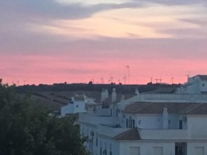 Sunset from rooftop in Spain